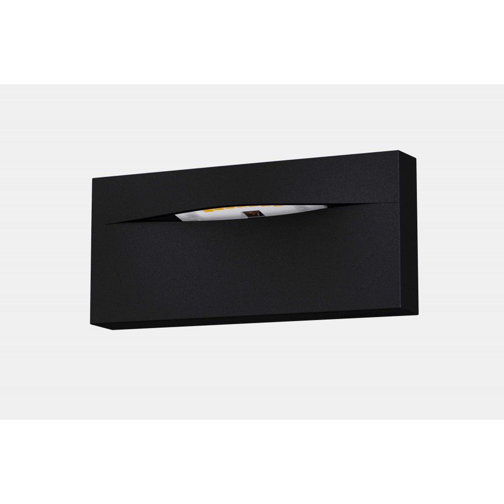 Led Απλίκα Εξωτερικού Χώρου Μαύρο Slim 2W 3000K Θερμό IP65 Nado RC - LUCIDO