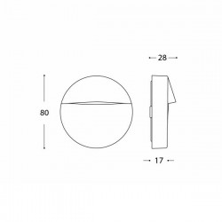 Led Απλίκα Εξωτερικού Χώρου Μαύρο Slim 2W 4000K Ουδέτερο IP65 Nado RD - LUCIDO