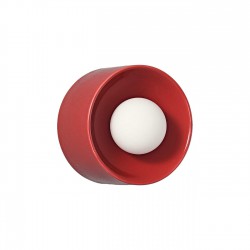 LED Φωτιστικό Σποτ Κεραμικό Με Οπάλ Γυαλί Σε Κόκκινο Χρώμα 3W 2700K Nidus - LUCIDO