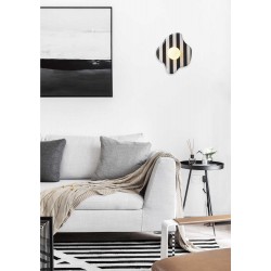 Επιτοίχιο Φωτιστικό Από Μάρμαρο και Οπάλ Γυαλί Λευκό - Μαύρο 1xG9 Roccia-B BK - LUCIDO