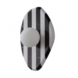 Επιτοίχιο Φωτιστικό Από Μάρμαρο και Οπάλ Γυαλί Λευκό - Μαύρο 1xG9 Roccia-A BK - LUCIDO