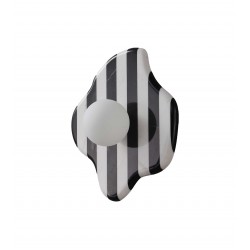 Επιτοίχιο Φωτιστικό Από Μάρμαρο και Οπάλ Γυαλί Λευκό - Μαύρο 1xG9 Roccia-B BK - LUCIDO