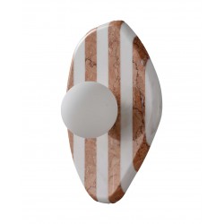 Επιτοίχιο Φωτιστικό Από Μάρμαρο και Οπάλ Γυαλί Λευκό - Κόκκινο 1xG9 Roccia-A RD - LUCIDO