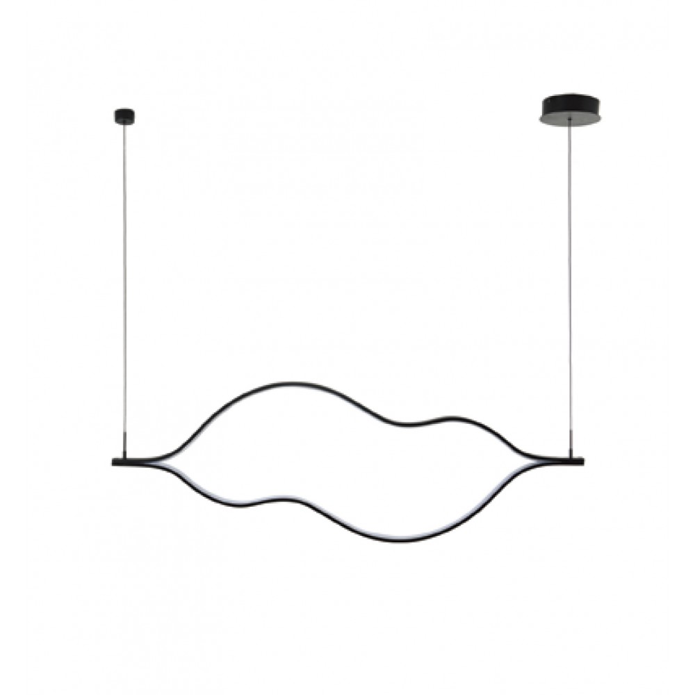 Led Κρεμαστό Φωτιστικό Αλουμινίου Μαύρο 45W Dimmable Wavy-M LUCIDO