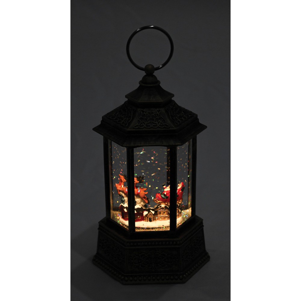 Διακοσμητικό Φανάρι Χιονόμπαλα Με Φως Και Μουσική Μπαταρίας Και Καλώδιο Usb 11 x 11 x 19,5(Η)cm