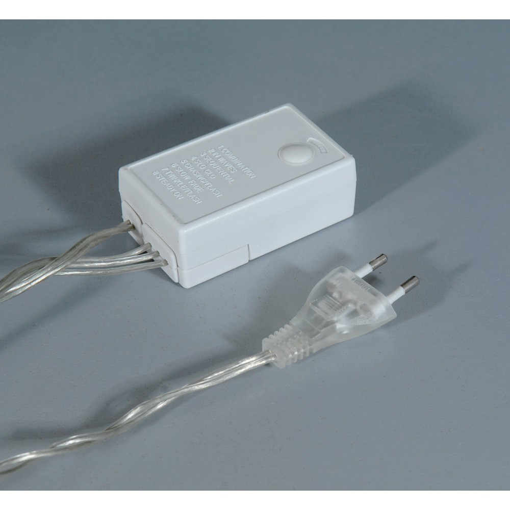 360Led Συμμετρική Κουρτίνα Με 8 Προγράμματα 200 x 200(H)cm,Διάφανο Καλώδιο/Μπλε Λαμπάκι