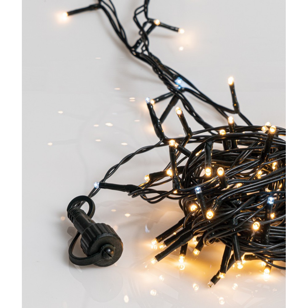 500Led Λαμπάκια (50 Λευκά Flasher) Με Επέκταση Και Μετασχηματιστή Ip44 ,Πράσινο Καλώδιο/Θερμό Λαμπάκι ,25 Μέτρα (Kelvin: 3.000 - 4.000)