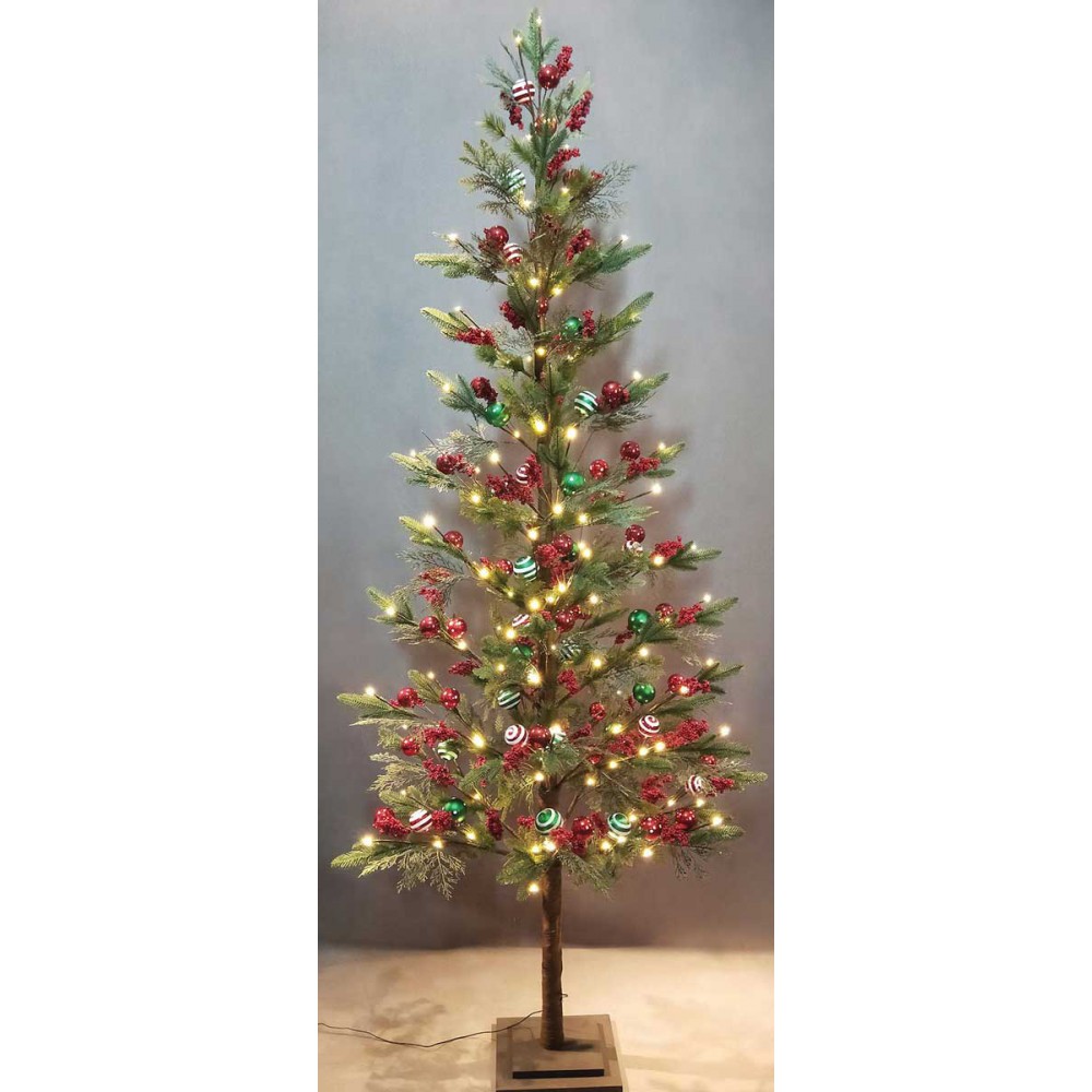 Led Φωτιζόμενο Χριστουγεννιάτικο Δέντρο - 120 Led Και Θερμό Φωτισμό 240cm IP20