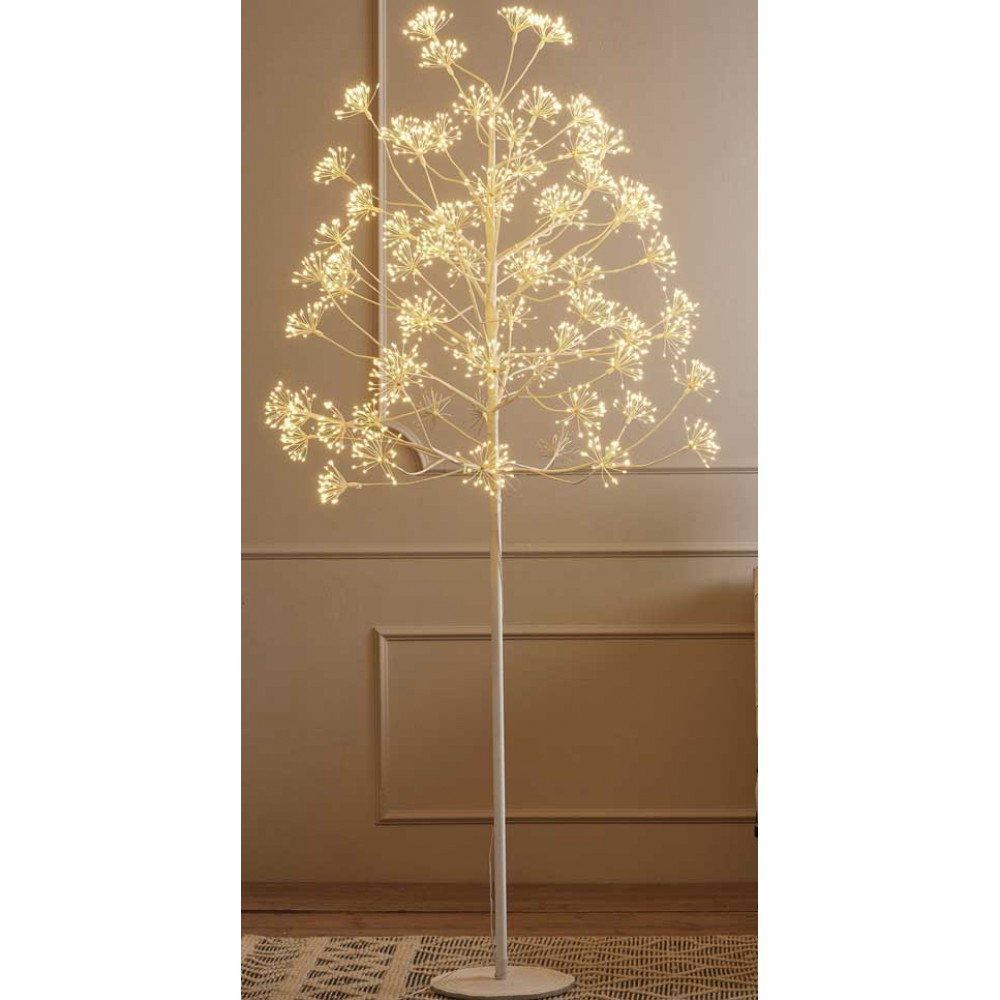 Led Φωτιζόμενο Δέντρο Λευκό - 2016 Led Και Θερμό Φωτισμό 210cm IP44