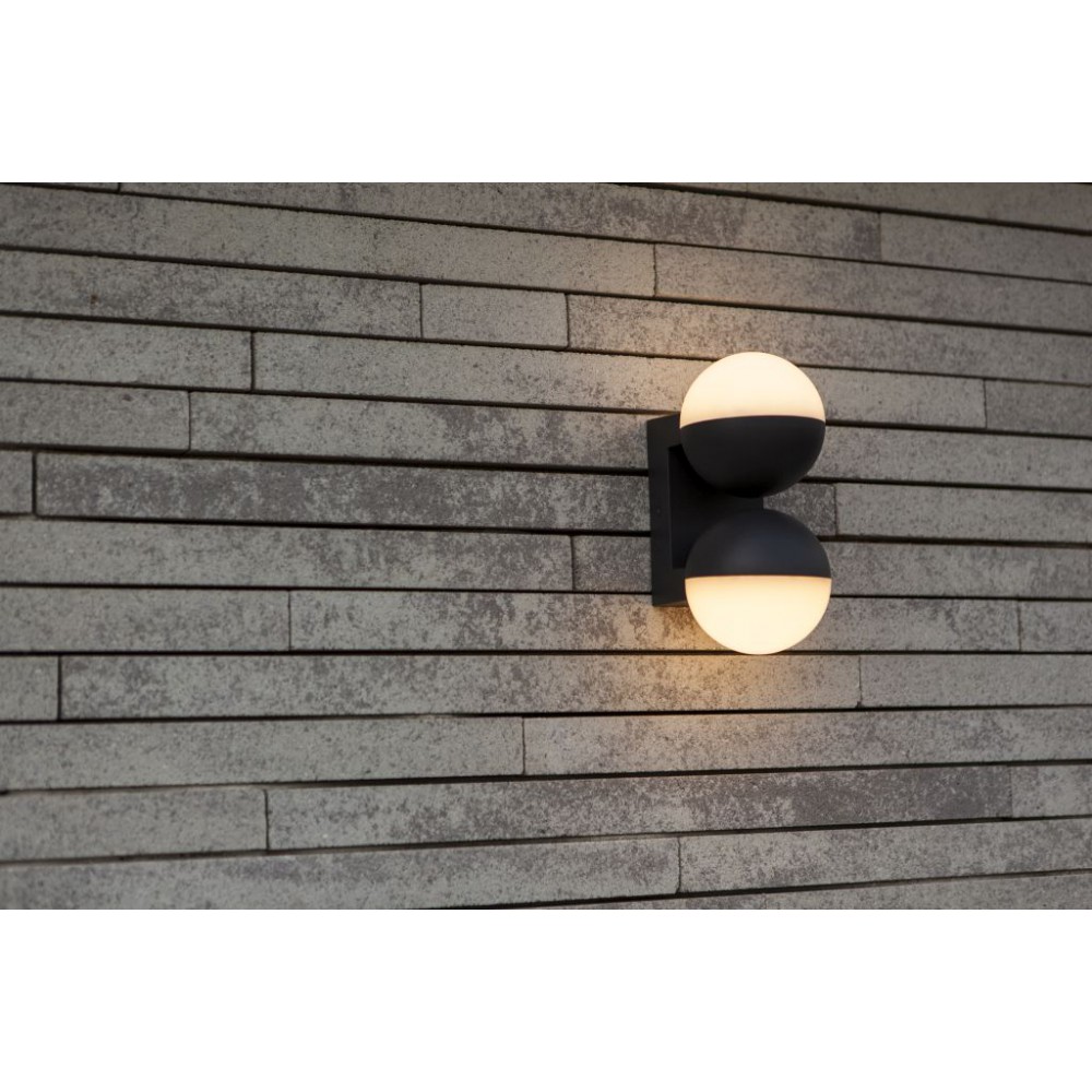 LED Επιτοίχιο Φωτιστικό Αλουμίνιο Σκούρο Γκρι 15.6W 3000K IP54 LOOMA LUTEC