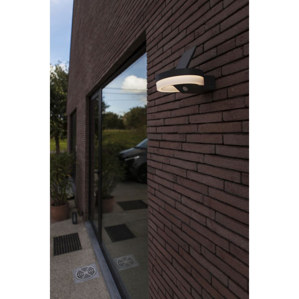 LED Ηλιακό Φωτιστικό Τοίχου Με Αισθητήρα 12W IP54 RUNDA LUTEC