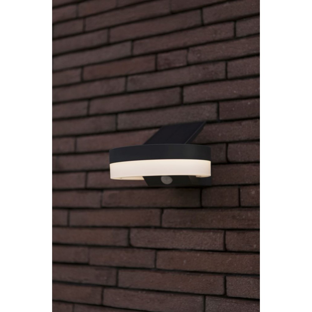 LED Ηλιακό Φωτιστικό Τοίχου Με Αισθητήρα 12W IP54 RUNDA LUTEC