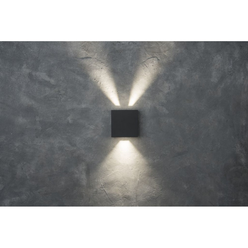 LED Επιτοίχιο Φωτιστικό Αλουμίνιο Σκούρο Γκρι Up & Down 10W IP54 GEMINI BEAMS LUTEC