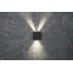 LED Επιτοίχιο Φωτιστικό Αλουμίνιο Σκούρο Γκρι Up & Down 10W IP54 GEMINI BEAMS LUTEC
