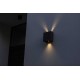 LED Επιτοίχιο Φωτιστικό Αλουμίνιο Μαύρο Ματ Up & Down 10W IP54 GEMINI BEAMS LUTEC