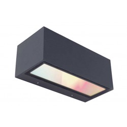 LED Επιτοίχιο Φωτιστικό Σε Σκούρο Γκρι 17W Smart CCT-RGB IP44 GEMINI LUTEC
