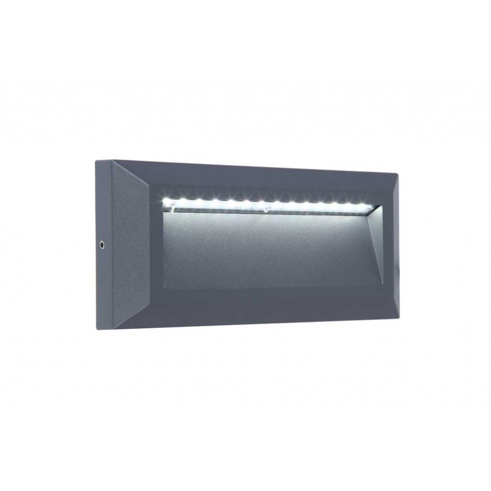 LED Επίτοιχο Φωτιστικό Αλουμινίου Σκούρο Γκρι 11W IP54 HELENA - LUTEC