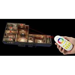 Mi-Light FUT096 4-Zone Touch RF RGBW Remote Μαύρο