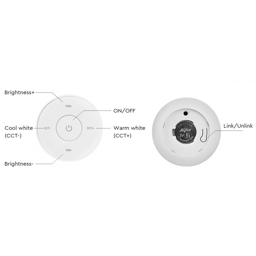 Mi-Light K2 Mini Remote (2.4GHz) Dimmer Mono/CCT Μαύρο