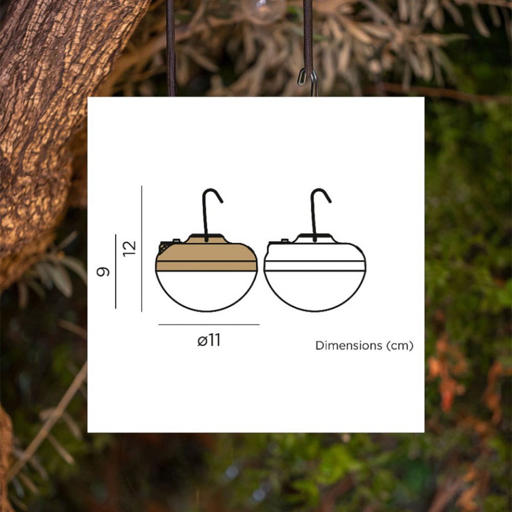 LED Φορητό Φωτιστικό Εξωτερικού Χώρου Cherry Solar με Ηλιακή Φόρτιση - Μπεζ - New Garden