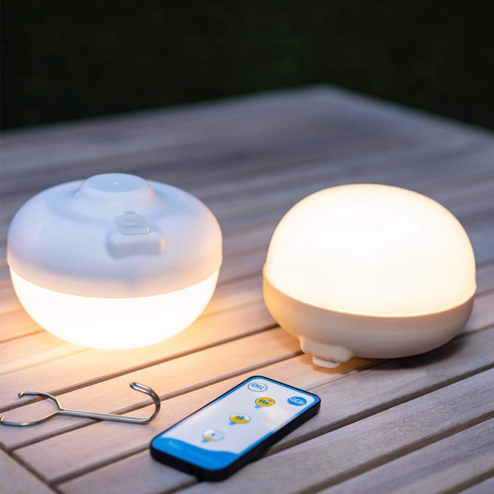 LED Φορητό Φωτιστικό Εξωτερικού Χώρου Cherry Solar με Ηλιακή Φόρτιση - Μπεζ - New Garden