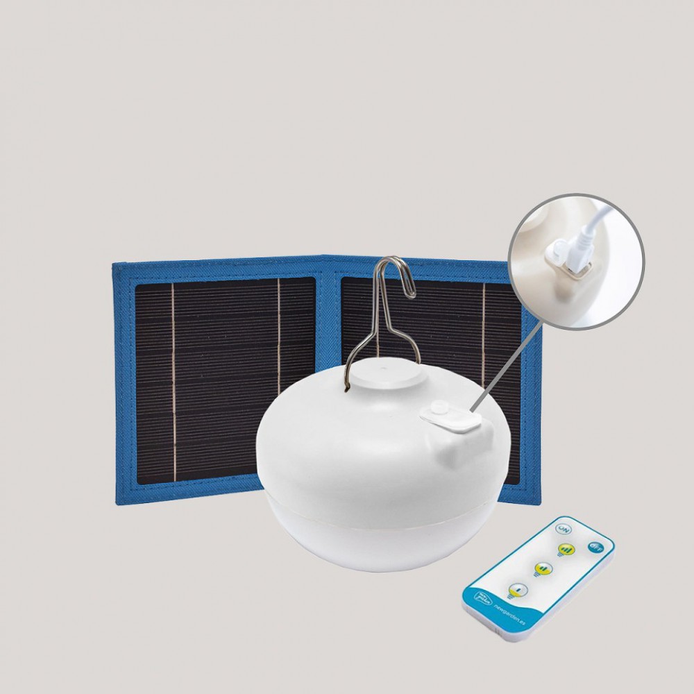 LED Φορητό Φωτιστικό Εξωτερικού Χώρου Cherry Solar με Ηλιακή Φόρτιση - Λευκό - New Garden