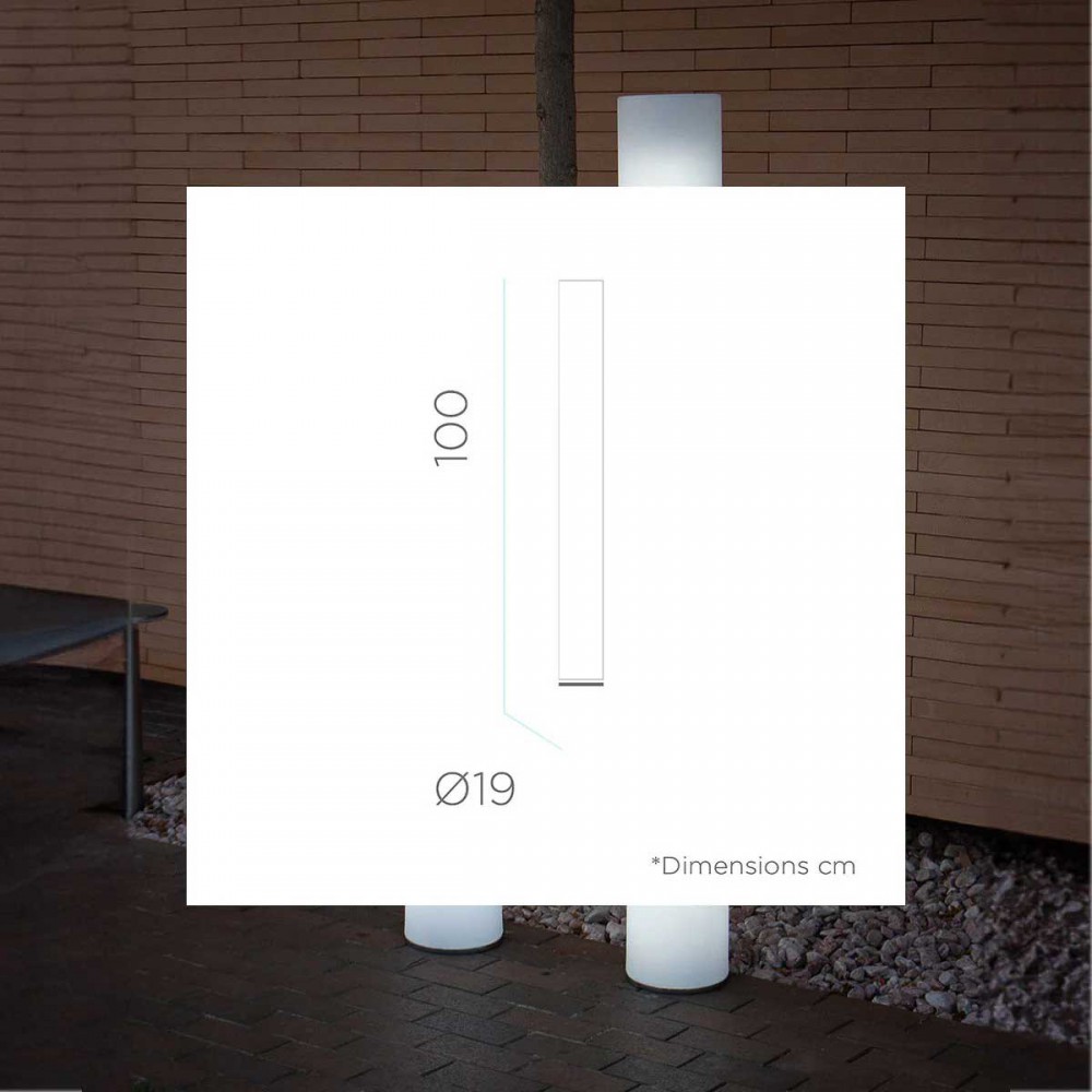 FITY 100 Κυλινδρικό Φωτιστικό Δαπέδου - Επαναφορτιζόμενο - RGB WHITES IP65 - New Garden