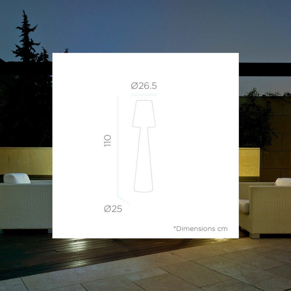 Lola 110 Επιδαπέδιο Φωτιστικό Εξωτερικού Χώρου - Επαναφορτιζόμενο RGB WHITE IP65 - New Garden