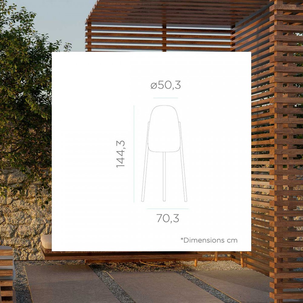 ROCKET 145 Επιδαπέδιο Φωτιστικό Εξωτερικού Χώρου Λευκό Με Ξύλινα Πόδια Ηλιακό - Επαναφορτιζόμενο Χωρις Καλώδιο - RGB WHITES IP65 - New Garden