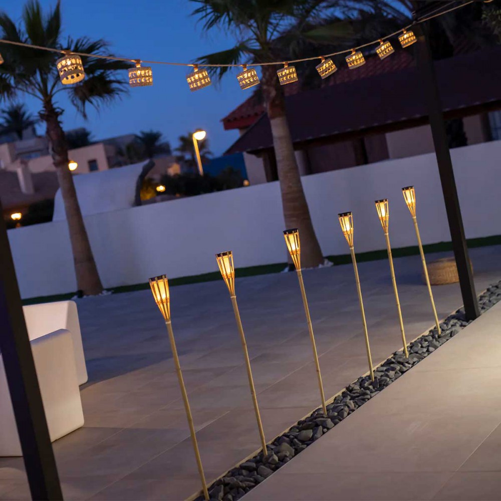 Ηλιακό Καρφωτό Φωτιστικό Κήπου HIAMA με Εφέ Φλόγας- New Garden