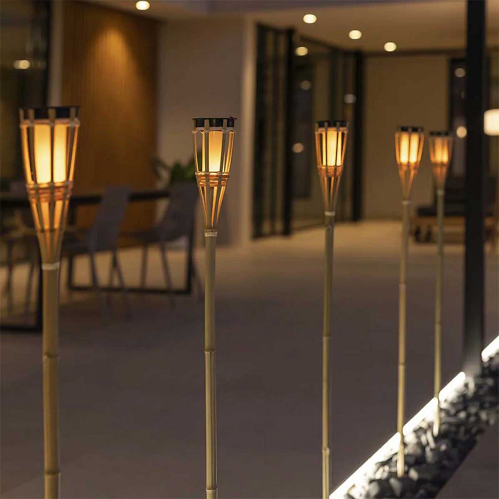 Ηλιακό Καρφωτό Φωτιστικό Κήπου HIAMA με Εφέ Φλόγας- New Garden