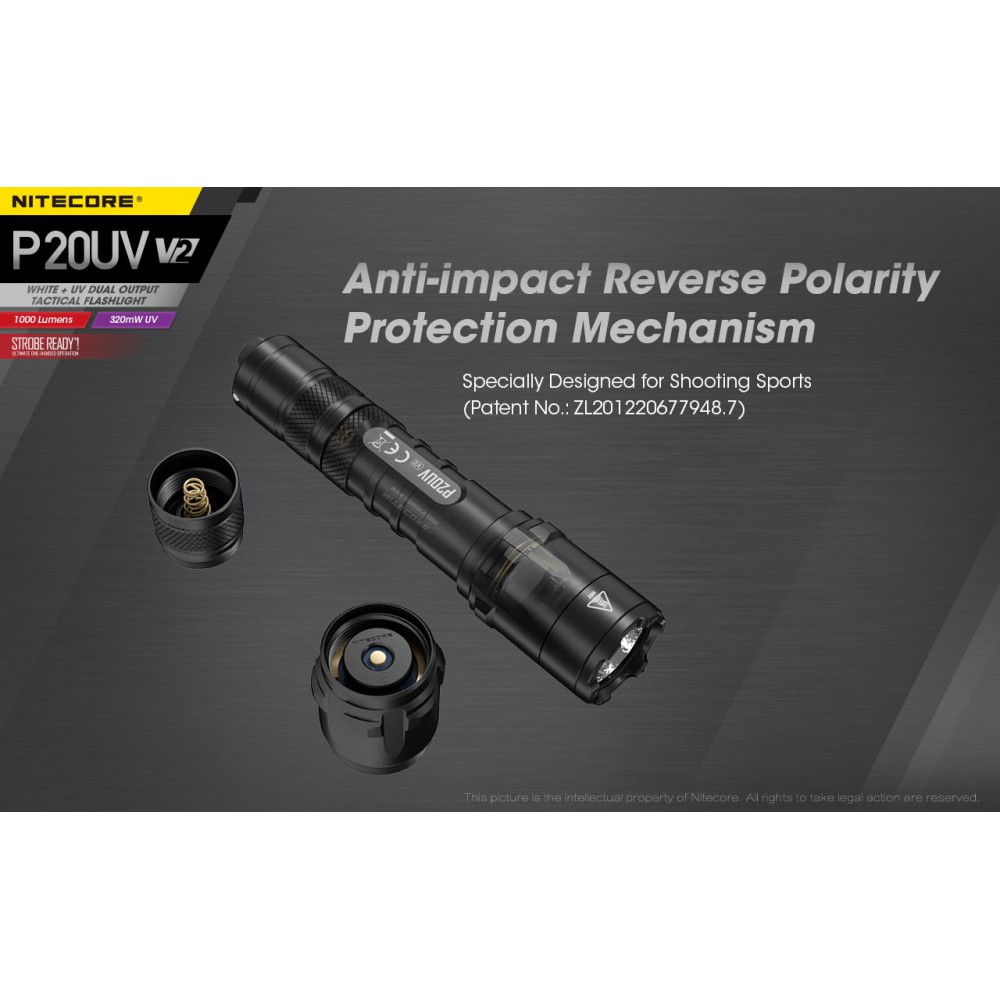 ΦΑΚΟΣ LED NITECORE PRECISE P20UV V2, Tactical, Strobe Ready