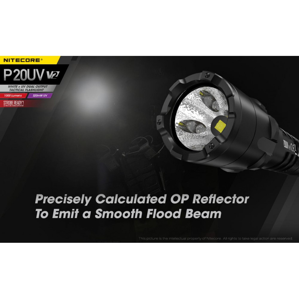 ΦΑΚΟΣ LED NITECORE PRECISE P20UV V2, Tactical, Strobe Ready