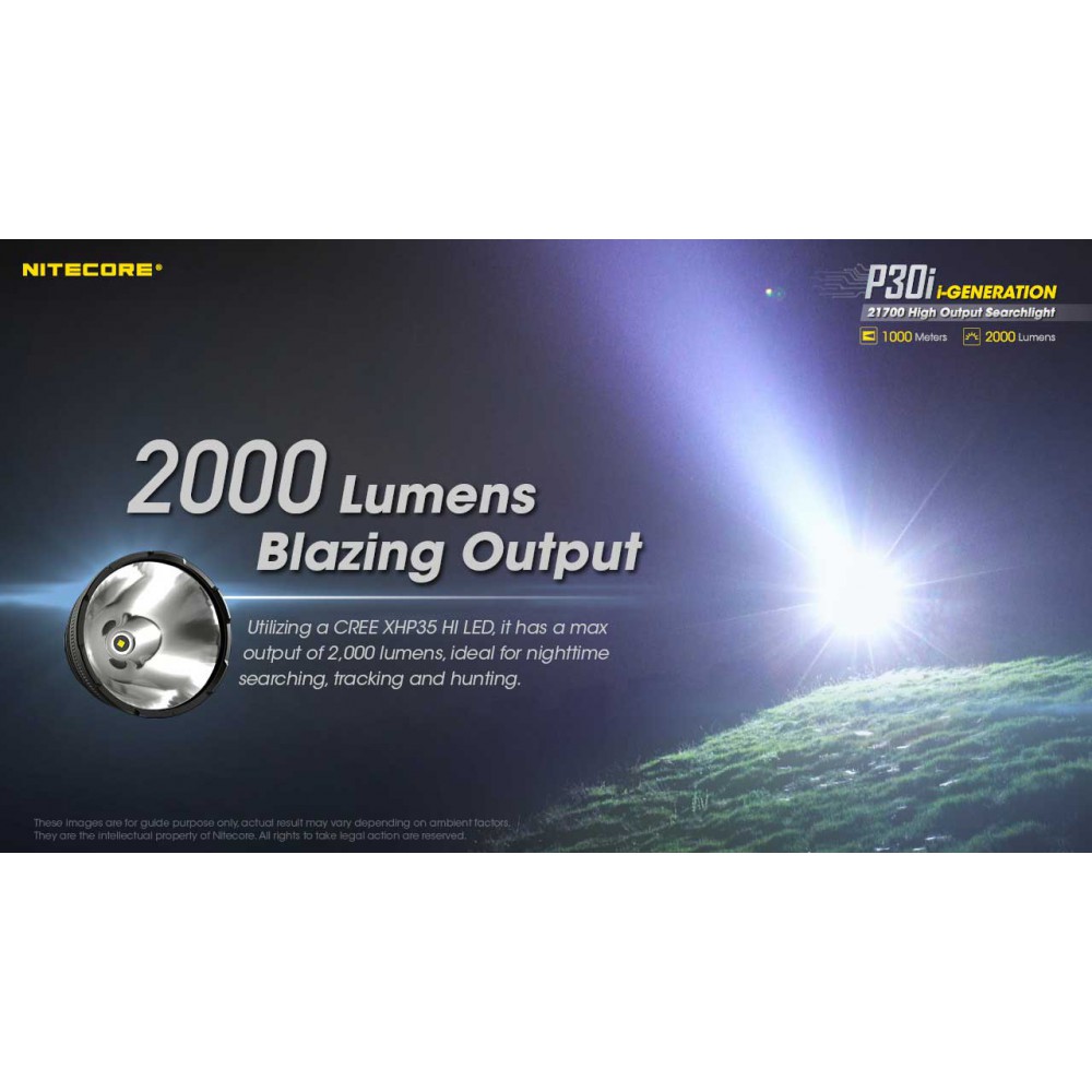 ΦΑΚΟΣ LED NITECORE PRECISE P30i, 2000 Lumens, 1000m Δέσμη +2150Hpi+ RSW2i