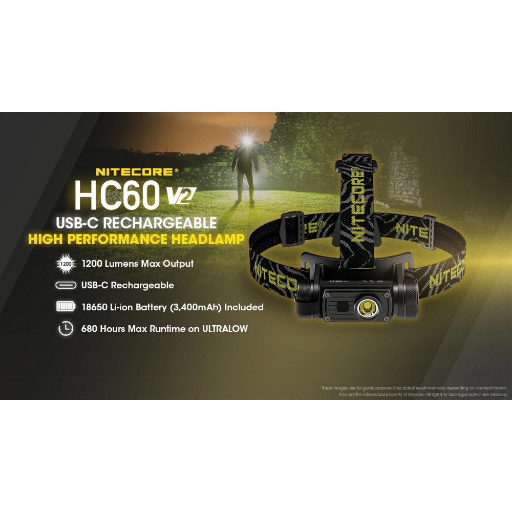 ΦΑΚΟΣ LED NITECORE HEADLAMP HC60 V2, 1200 Lumens