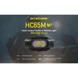 ΦΑΚΟΣ LED NITECORE HEADLAMP HC65M V2, Για Κράνος