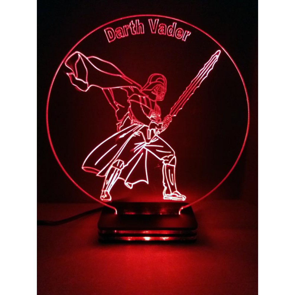 LED Φωτιστικό Χαραγμένο Plexiglass Με Σχέδιο Star Wars Darth Vader Με Διακόπτη ON/OFF AlphaLed