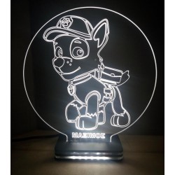 LED Φωτιστικό Χαραγμένο Plexiglass Με Paw Patrol Rocky Με Διακόπτη ON/OFF Plexi