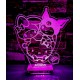 LED Φωτιστικό Χαραγμένο Plexiglass Με Σχέδιο Hello Kitty Girl Power Με Διακόπτη ON/OFF Plexi