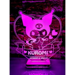 LED Φωτιστικό Χαραγμένο Plexiglass Με Σχέδιο Kuromi Με Διακόπτη ON/OFF Plexi