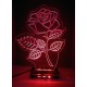 LED Φωτιστικό Χαραγμένο Plexiglass Με Σχέδιο Τριαντάφυλλο Με Διακόπτη ON/OFF Plexi