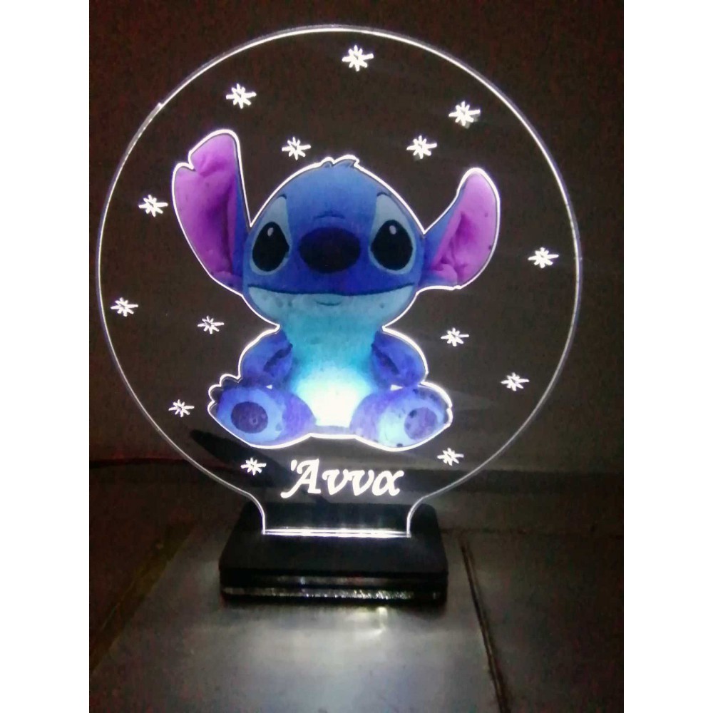 LED Φωτιστικό Plexiglass Με τον Stitch