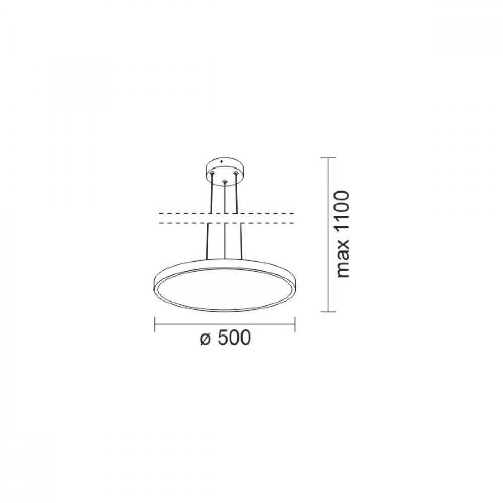 LED Κρεμαστό Φωτιστικό Μεταλλικό Λευκό 50W 4500lm 140° - SpotLight