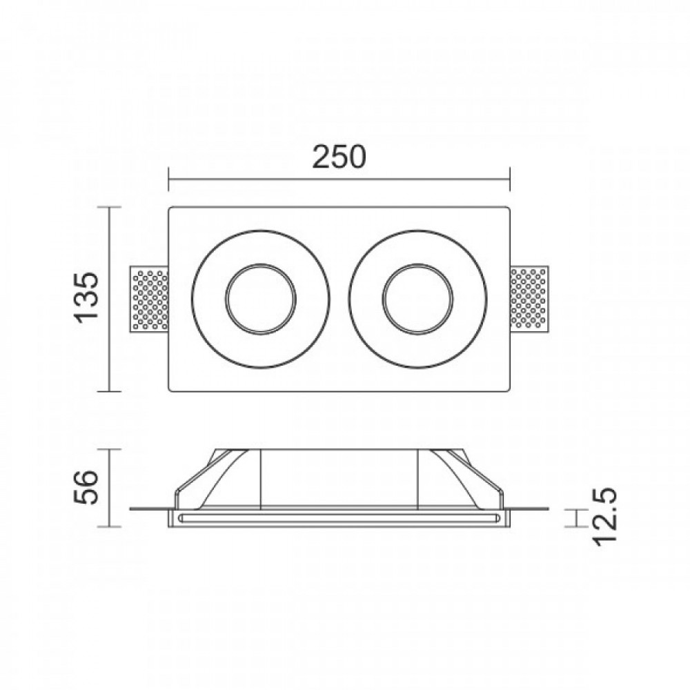 ΧΩΝΕΥΤΟ ΓΥΨΙΝΟ ΟΡΟΦΗΣ ΣΠΟΤ 2xGU10 10W - Spotlight
