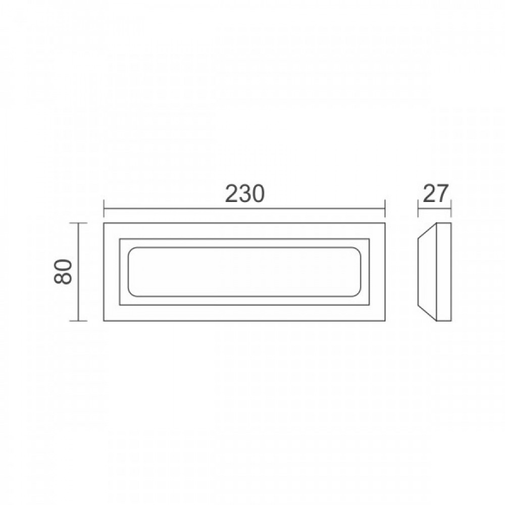 LED Απλίκα Εξωτερικού Χώρου Slim 2W 4000K Γκρι - Spotlight