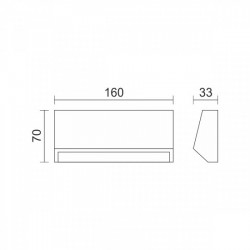 LED Απλίκα Εξωτερικού Χώρου 3W 3000K Μαύρη - Spotlight