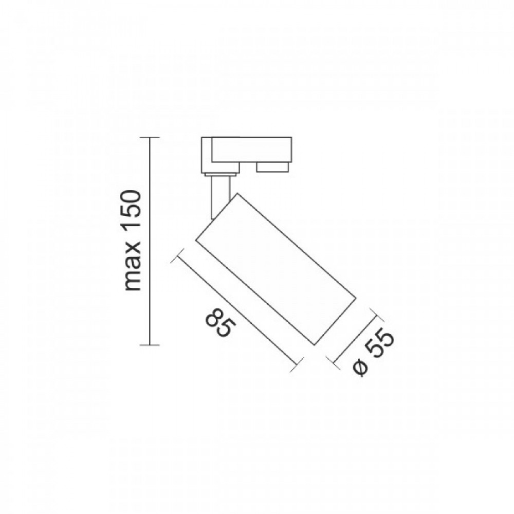 Φωτιστικό Ράγας Τριφασικό Σποτ Μαύρο 1xGU10 max 10W Spotlight