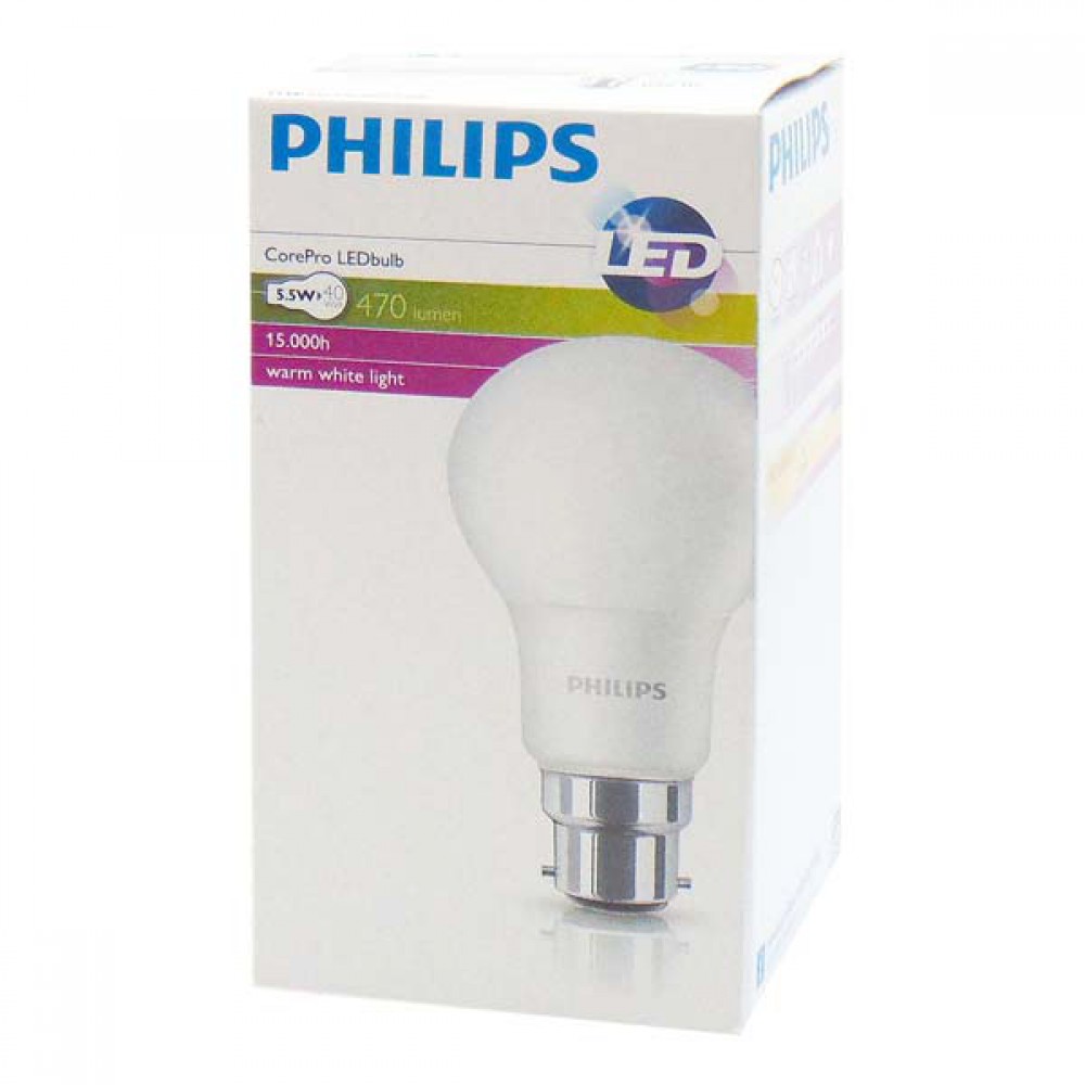 LED Λάμπα A60 B22 5.5W 470LM 200° 2700K  - Philips