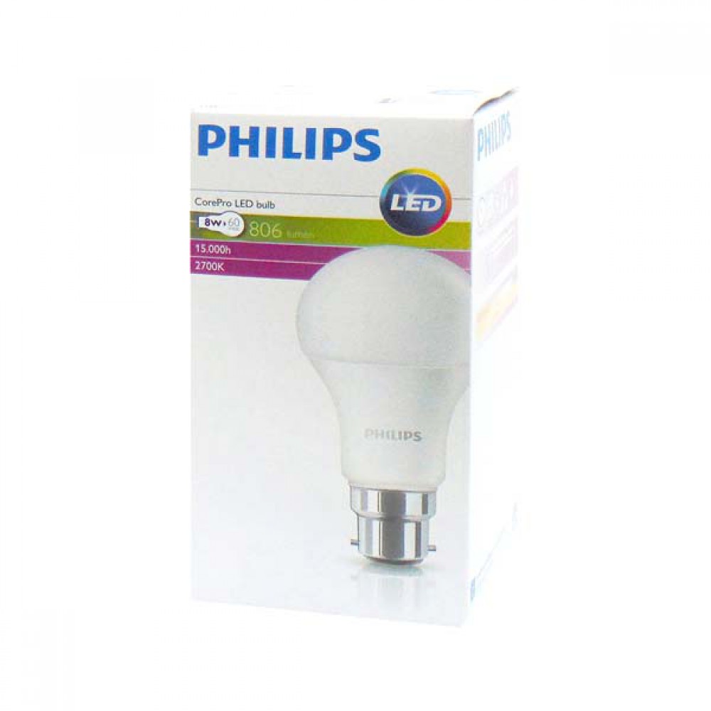 LED Λάμπα A60 B22 8W 806LM 200° 2700K  - Philips