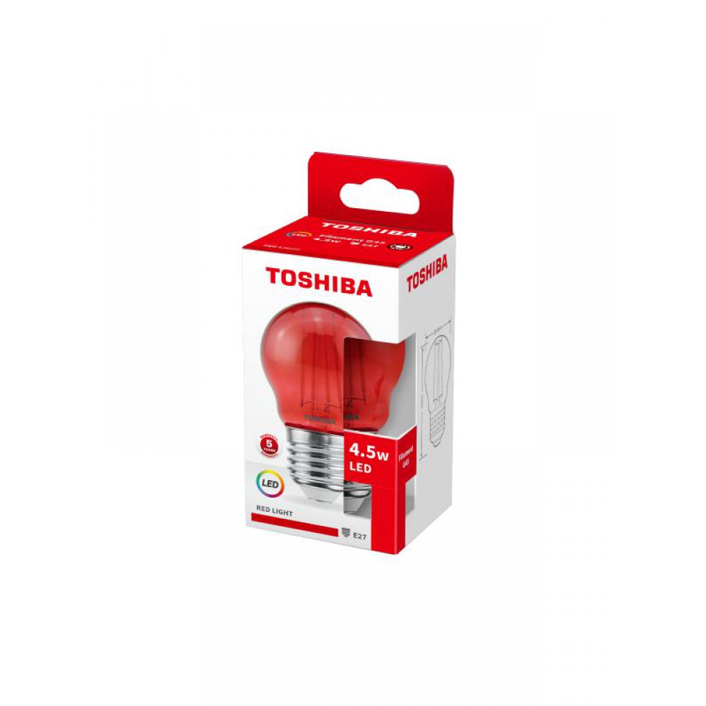 TOSHIBA LED FILAMENT COLOR RED G45 E27 4.5W